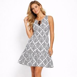 Boden Womens White Navy‎ Floral Print Sundress Sz 4 Resort Preppy Coastal Summer